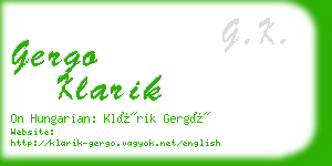 gergo klarik business card